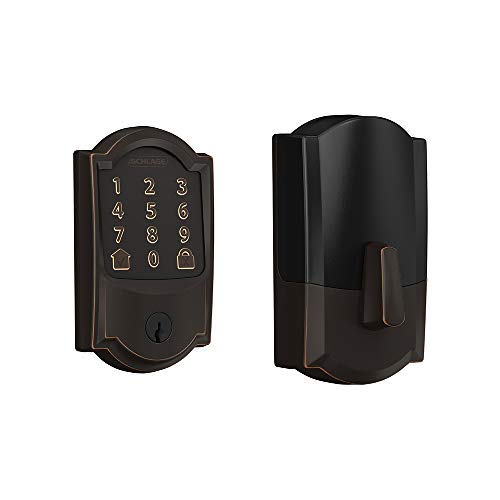 Schlage Encode Smart Wi-Fi Deadbolt with Camelot Trim in Aged Bronze