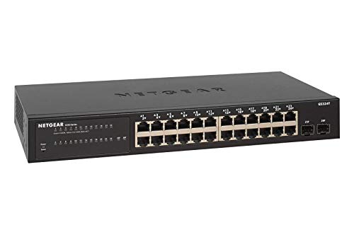 NETGEAR 26-Port Gigabit Ethernet Smart Switch (GS324T) - 24 x 1G, Managed,...
