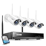 ZOSI Wireless Security Camera System,2K H.265+ 8CH CCTV NVR with 1TB Hard...