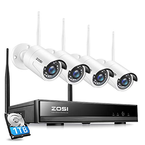 ZOSI Wireless Security Camera System,2K H.265+ 8CH CCTV NVR with 1TB Hard...