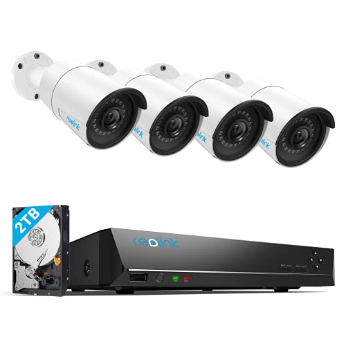 REOLINK 8CH 5MP Home Security Camera System, 4pcs Wired 5MP Outdoor PoE IP...