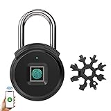 iPhone Bluetooth Fingerprint Padlock Smart Keyless Security Locker Lock Gym...