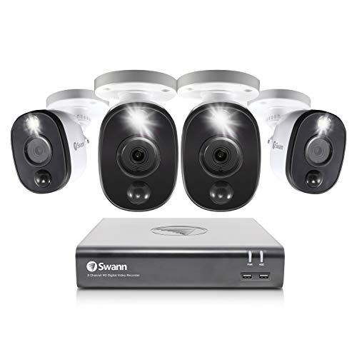 Swann 8 Channel 4 Camera Security System, Wired Surveillance 1080p HD DVR...