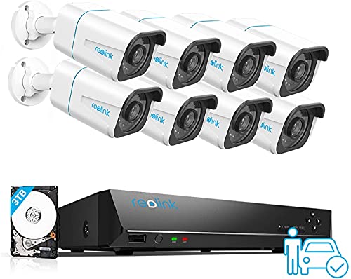REOLINK 4K Security Camera System, 8pcs H.265 4K PoE Security Cameras Wired...