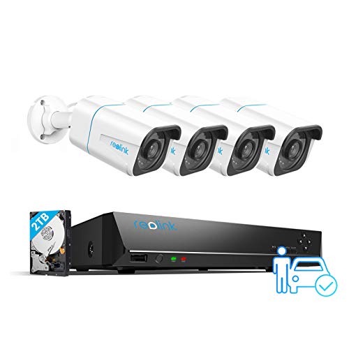 REOLINK 4K Security Camera System, 4pcs H.265 4K PoE Security Cameras Wired...