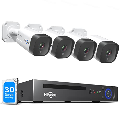 [2-Way Audio 16CH Expandable] Hiseeu 4K PoE Security Camera System,8 Ports...