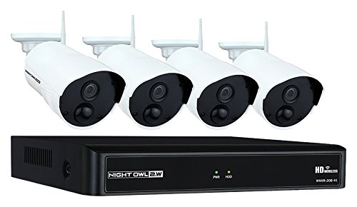 Night Owl Camera System 4 Channel 1080p Wireless Smart Security Hub, White...