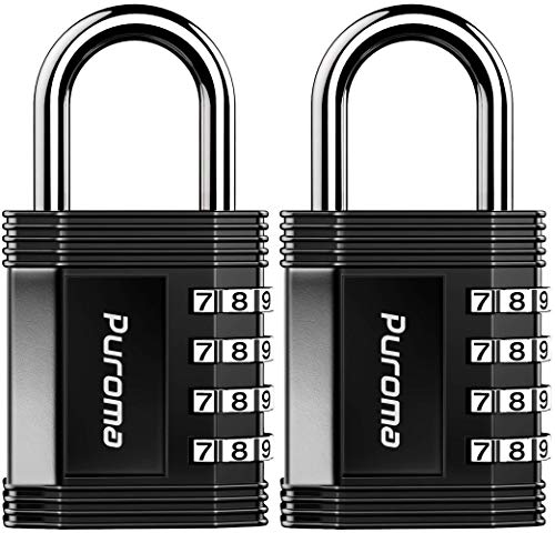 Puroma 2 Pack Combination Lock 4 Digit Padlock for School Gym Locker,...