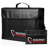 ROLOWAY Large (17 x 12 x 5.8 inches) Fireproof Bag, Fireproof Document...