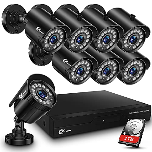 XVIM 8CH 1080P Wired Security Camera System Outdoor with 1TB Hard Drive...