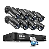 ZOSI H.265+ 5MP PoE Home Security Camera System, 8 Channel PoE NVR Recorder...