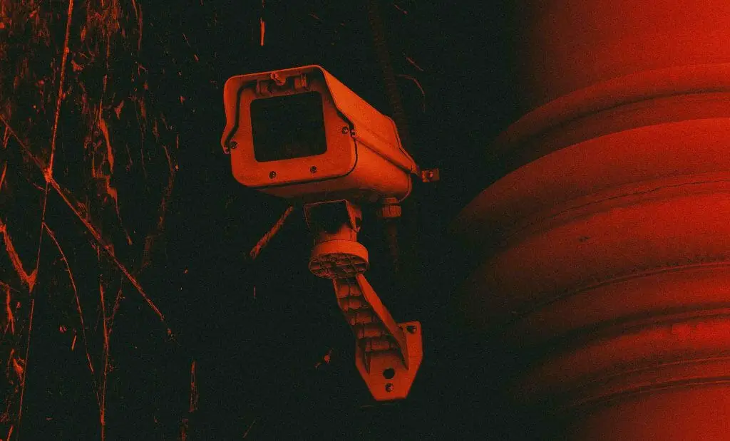 CCTV camera at night