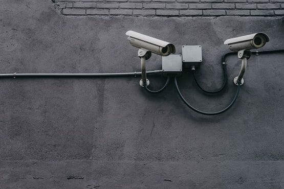 cctv on the wall outside