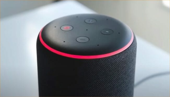 alexa device with red light