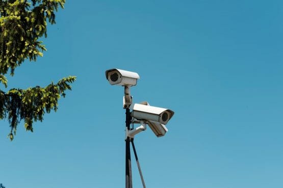 security cameras at pole