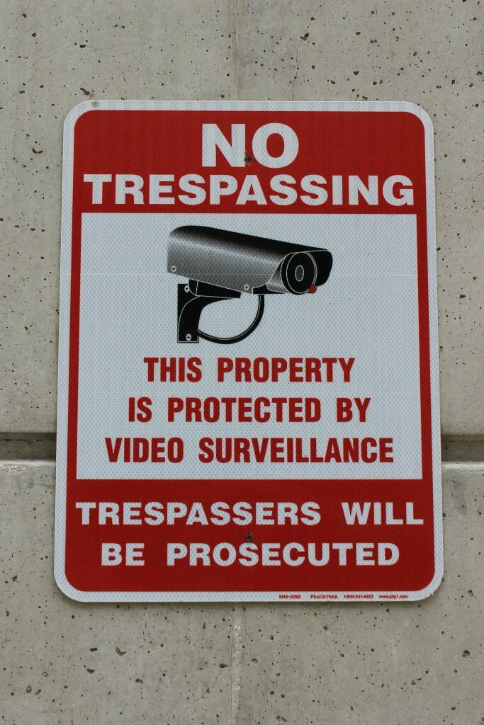 a "no trespassing" sign