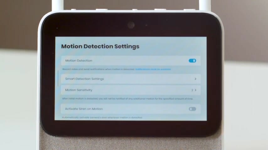 motion detection setting
