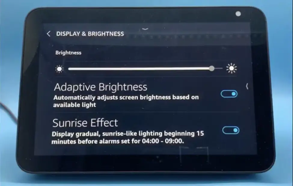 display and brightness settings