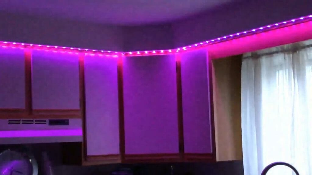 pink light in a room
