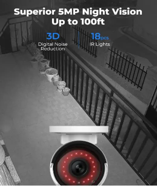 balcony area of the house seen on the night vision cctv camera