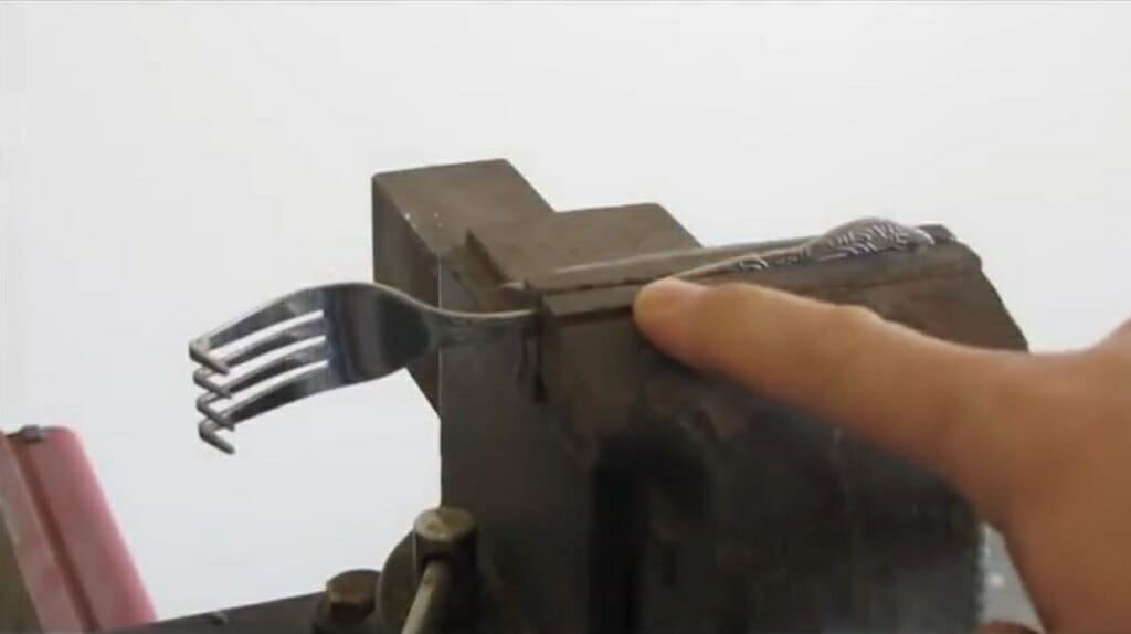 cutting off the fork handle