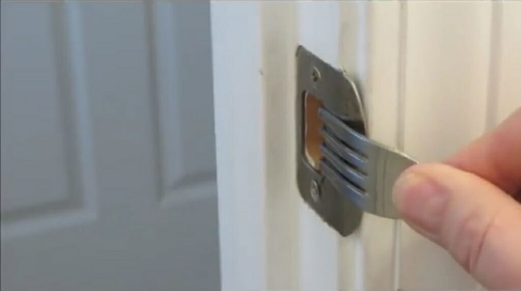 inserting bent prongs