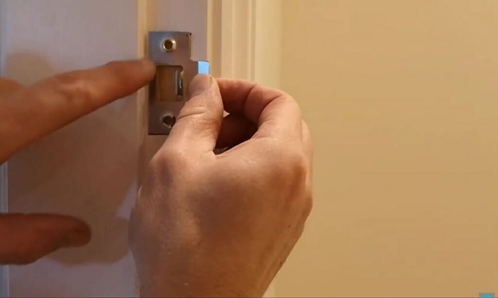 installing the latch to the door