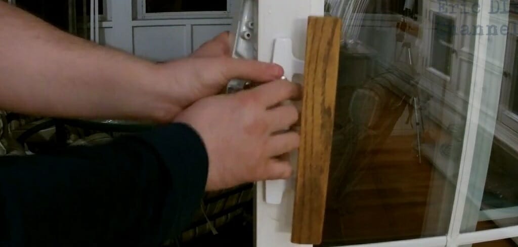 installing the new sliding door lock