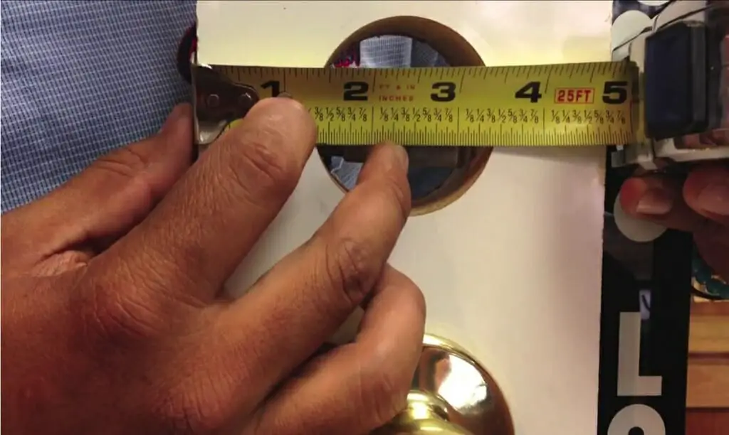 measuring the door lock area
