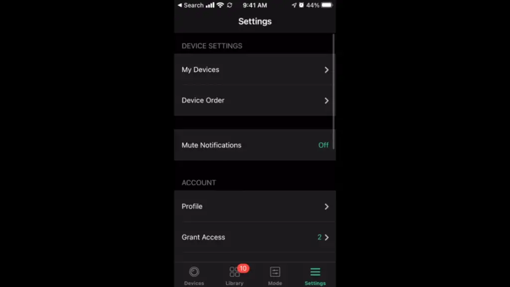 phone device and account settings