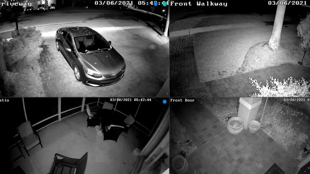 night time video viewing for security camera