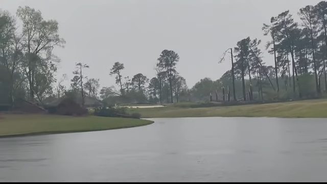 flooded golf course